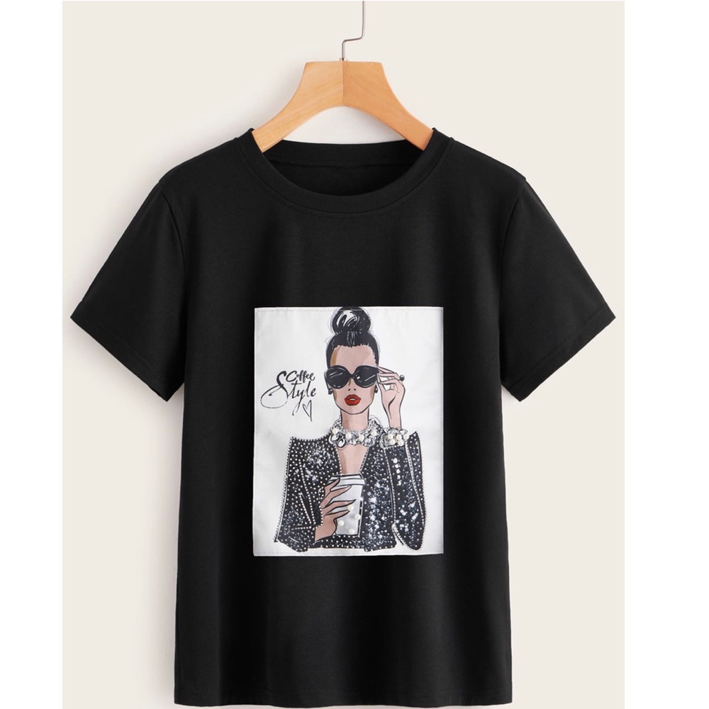 💝 SOLGAN & FIGURE PRINT TEE